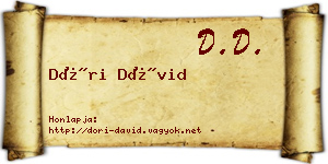 Dóri Dávid névjegykártya